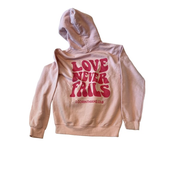 Gildan Love Never Fails Hoodie Mens S - Picture 2 of 4